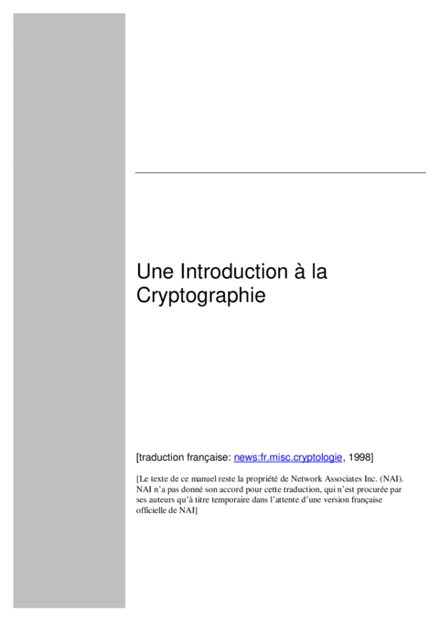 Introduction à la Cryptographie
