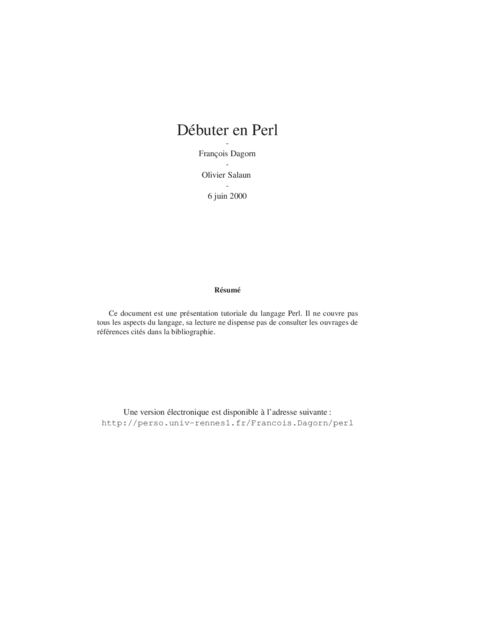 Cours perl