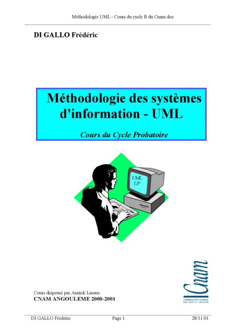 Méthodologie des systèmes  d'information - UML