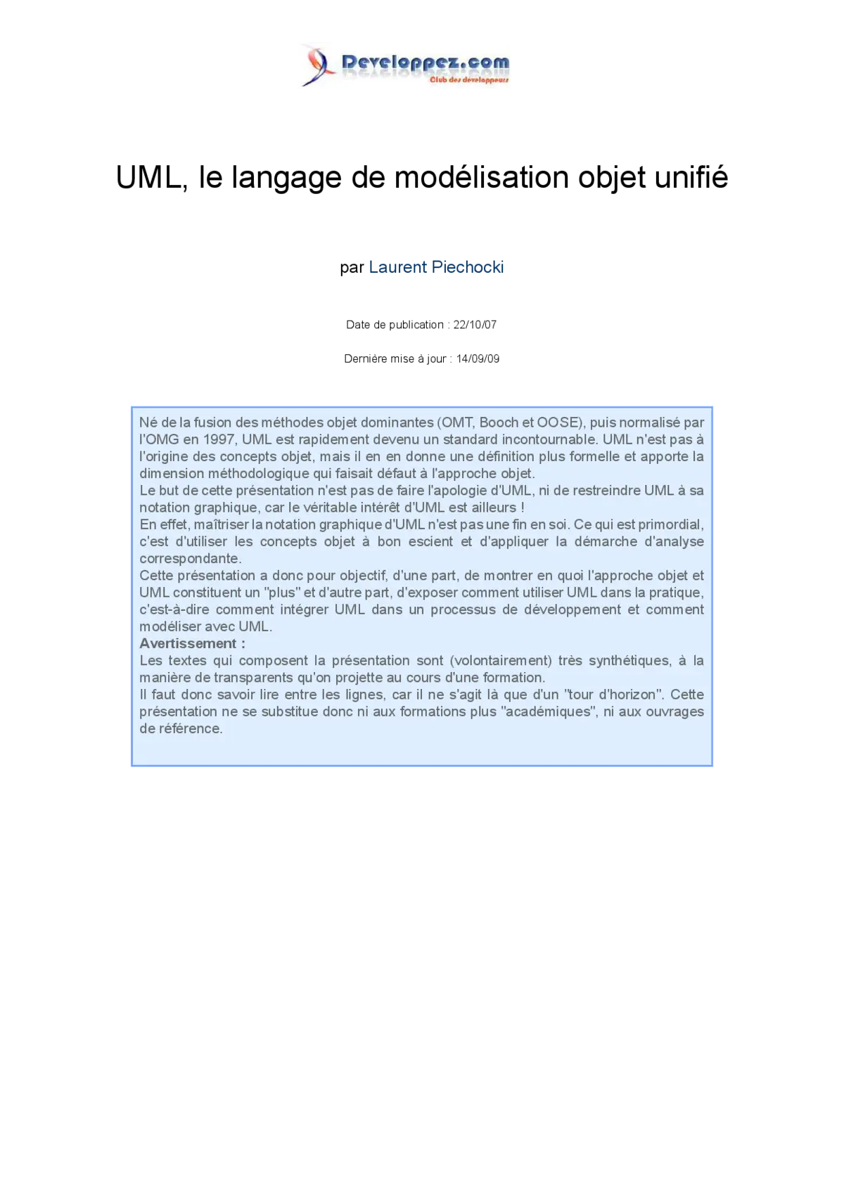 UML - Maîtriser la modélisation objet unifiée