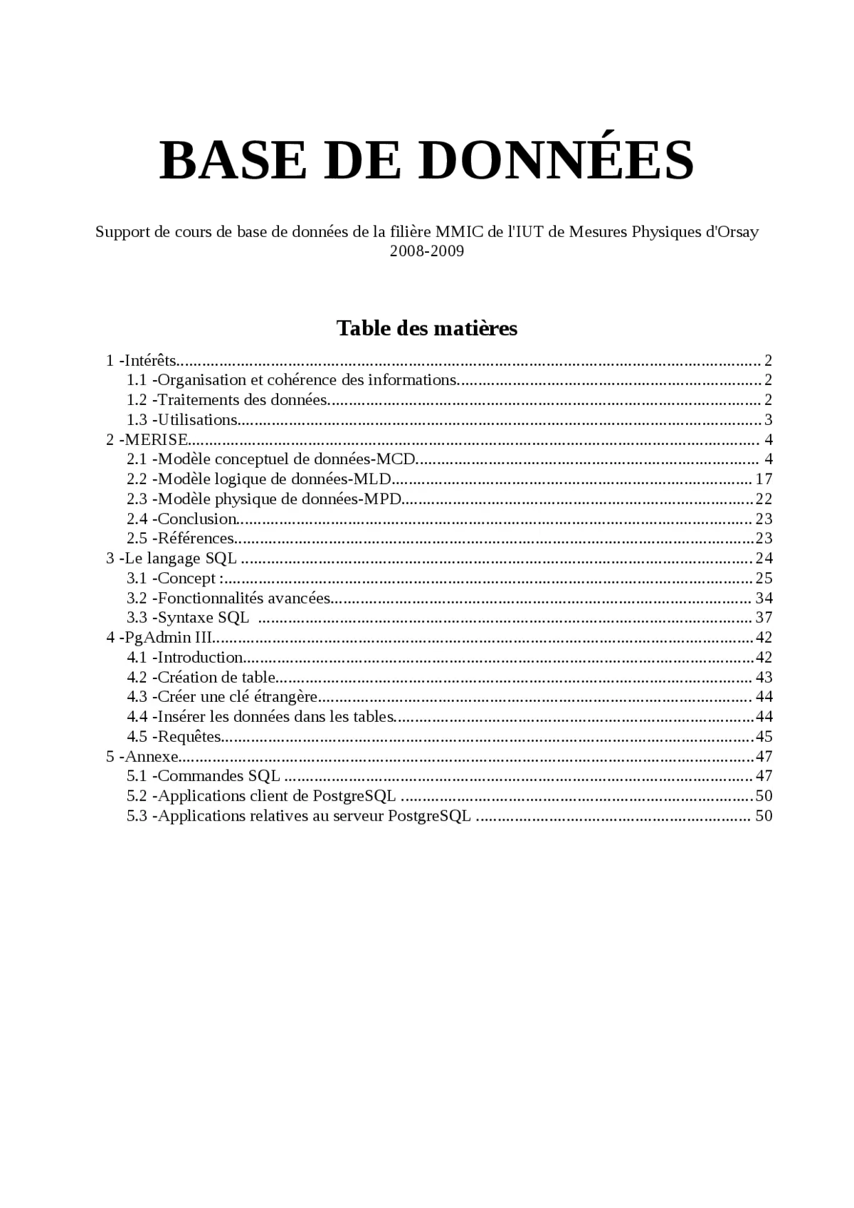 Bases de données - Maîtriser les fondamentaux SQL