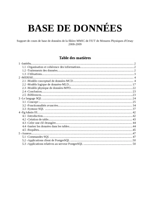 Cours base de données