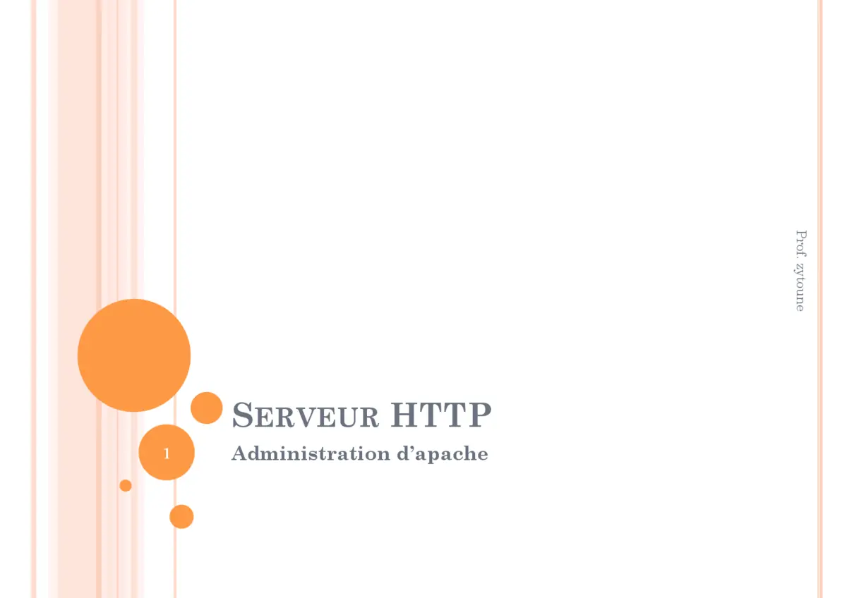 Admin Serveur HTTP: Gestion & Configuration