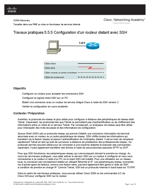 Configuration Routeur Cisco