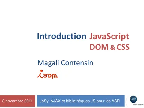 JavaScript, DOM et CSS