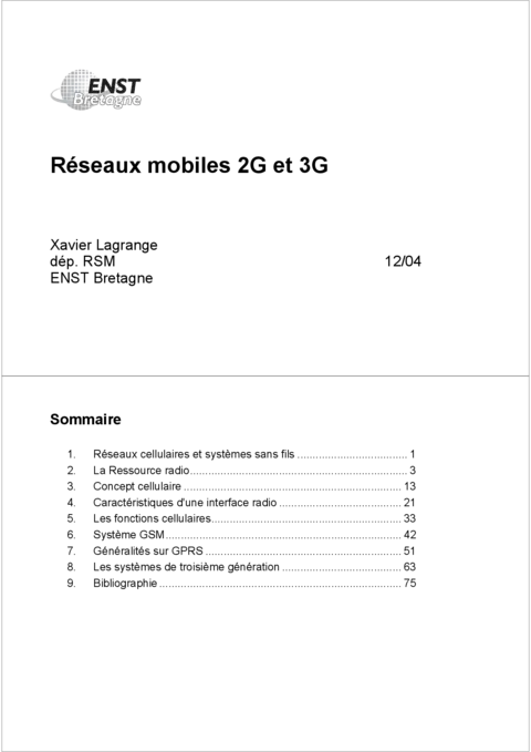 Réseaux mobiles 2G et 3G