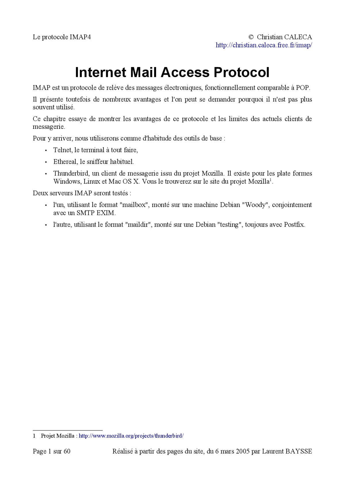 IMAP - Maîtriser l'accès distant aux emails