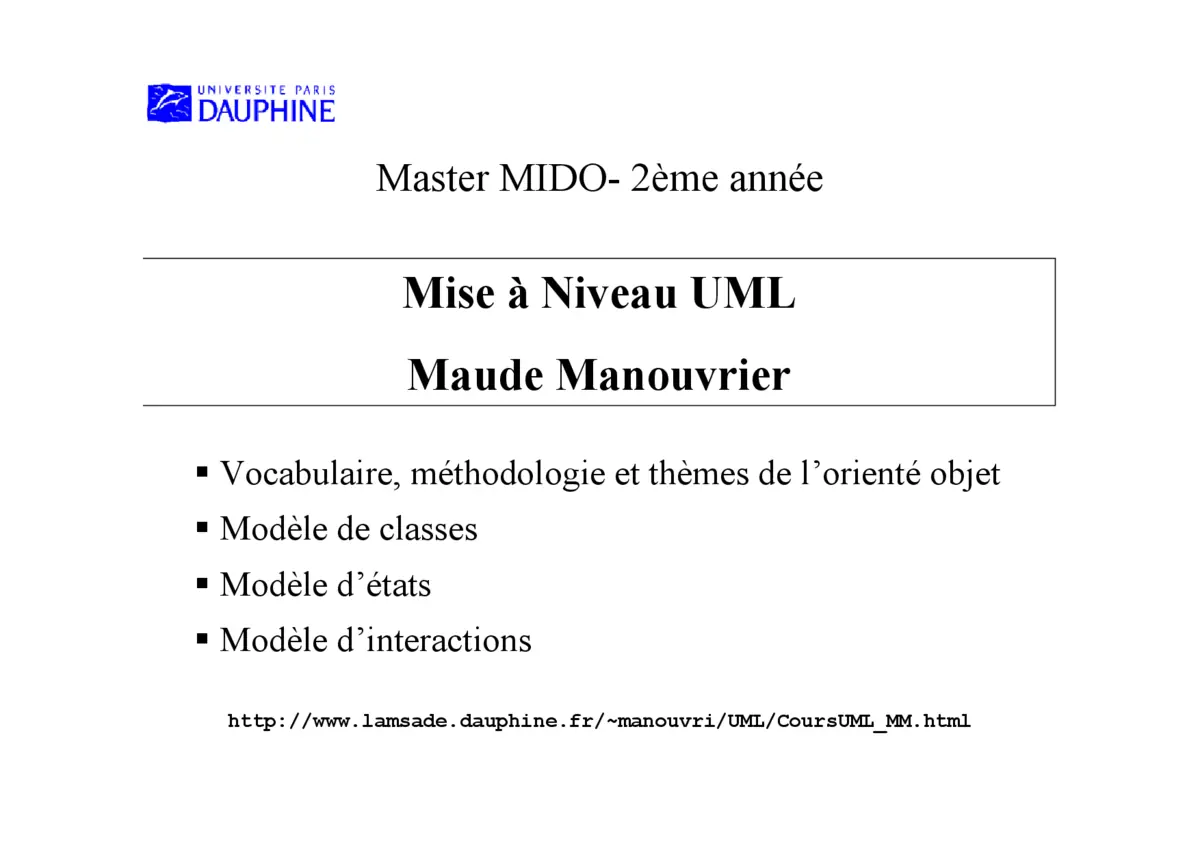 Mise à Niveau UML - Maîtriser les Diagrammes Essentiels