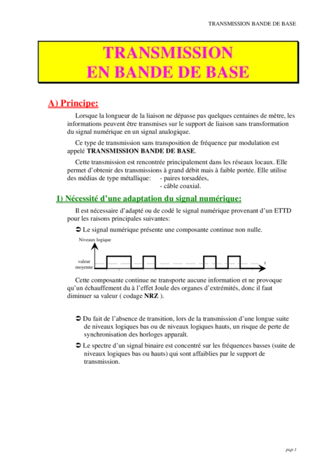 Transmission en bande de base