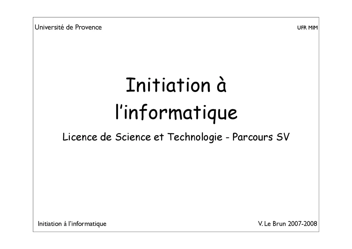 Initiation à l'informatique - Découvrir les bases