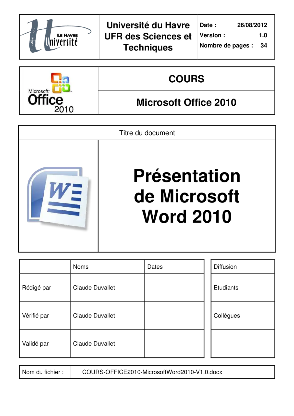 Word 2010 - Maîtriser les présentations