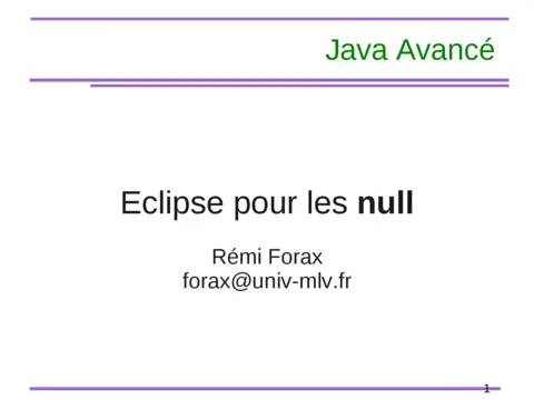 Eclipse pour les nuls