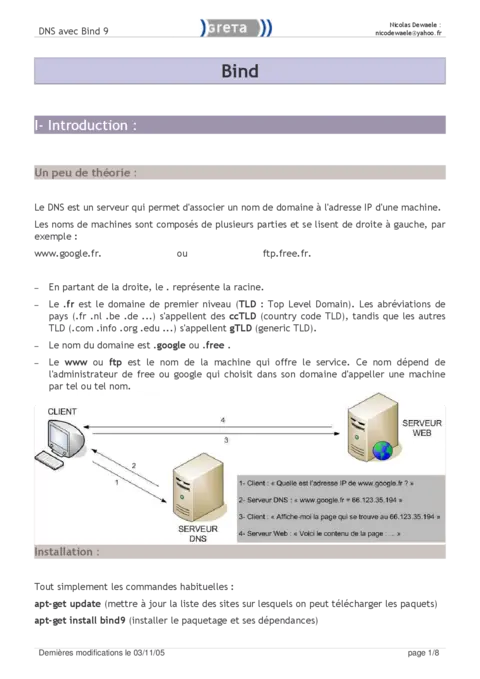 DNS avec Bind9 sous linux