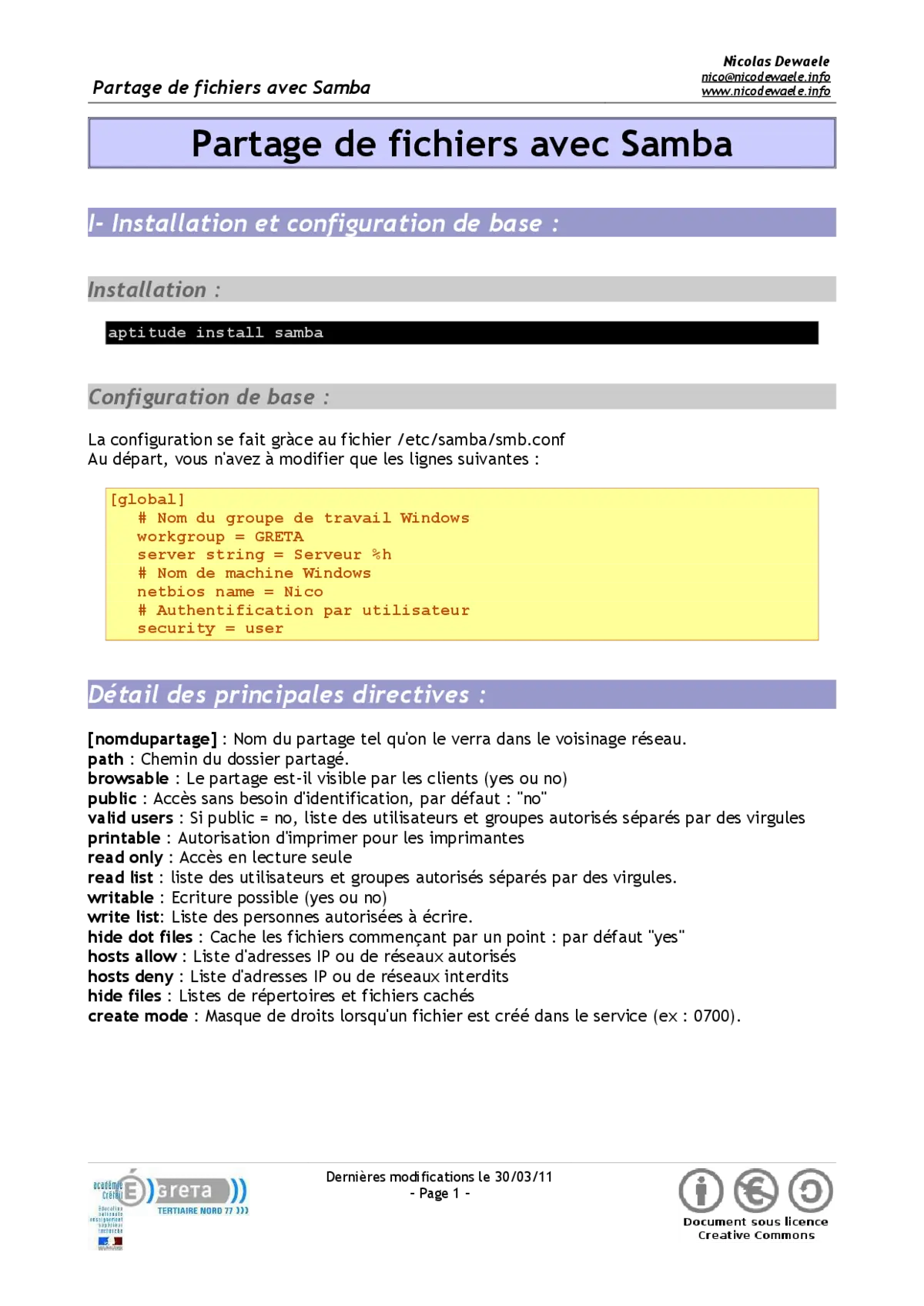 Partage de fichiers - Configurer Samba sous Linux