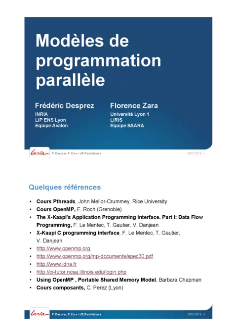 Programmation parallèle