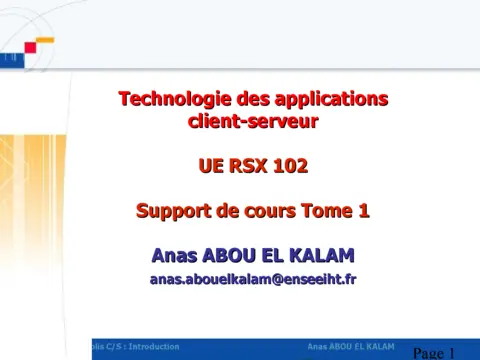 Technologie des applications client-serveur