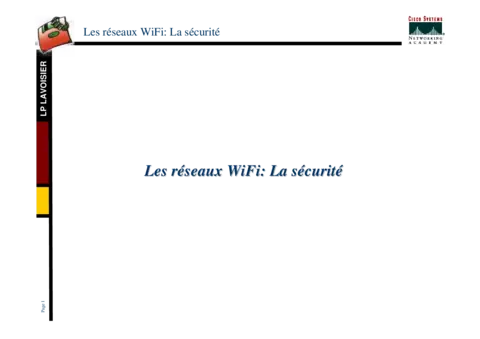 Les réseaux : la sécurité