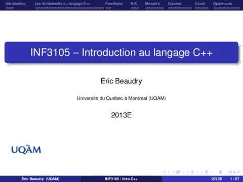 Introduction au langage C++