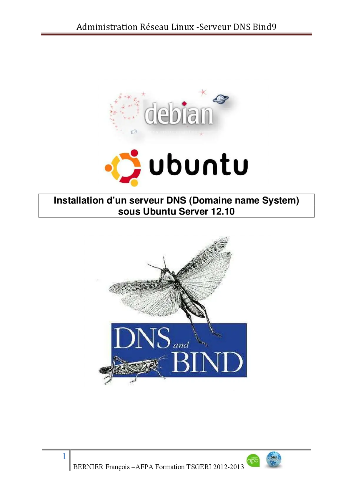 Installation DNS Ubuntu: Config Serveur DNS