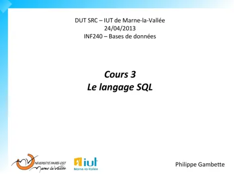Le langage SQL