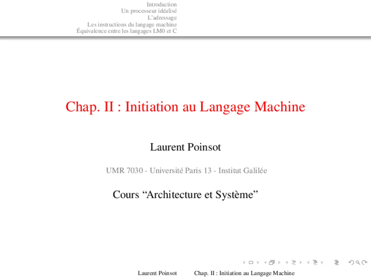 Initiation au Langage Machine - Bases et Fondamentaux