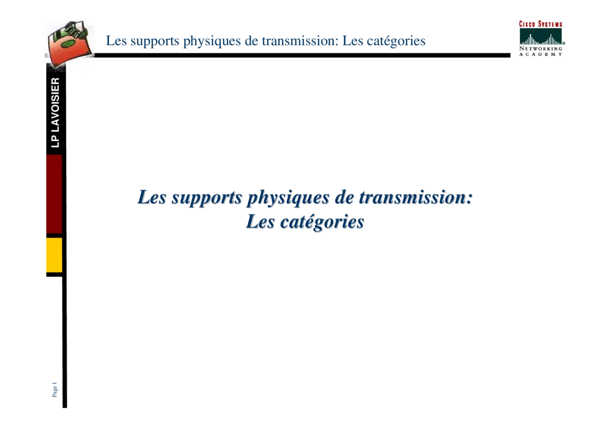 Supports physiques de transmission - Les catégories