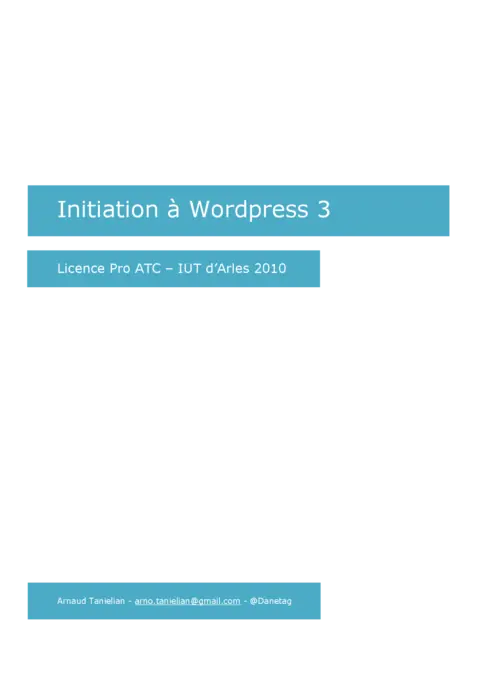 Initiation à Wordpress 3