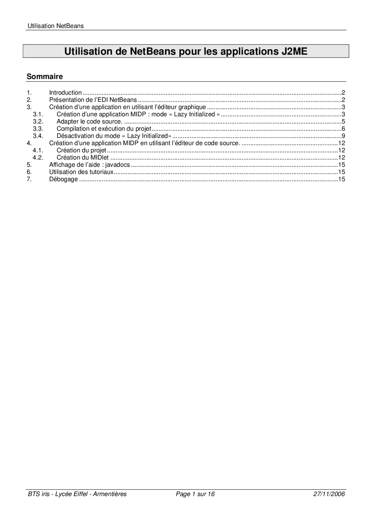 NetBeans - Développer des applications J2ME