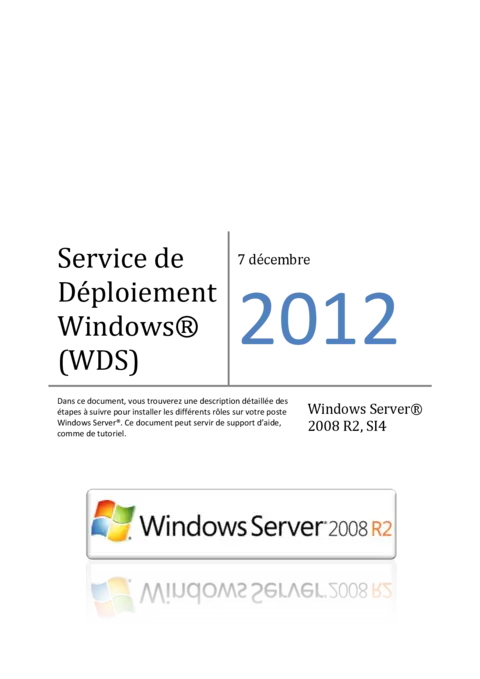 Service de Déploiement Windows (WDS)