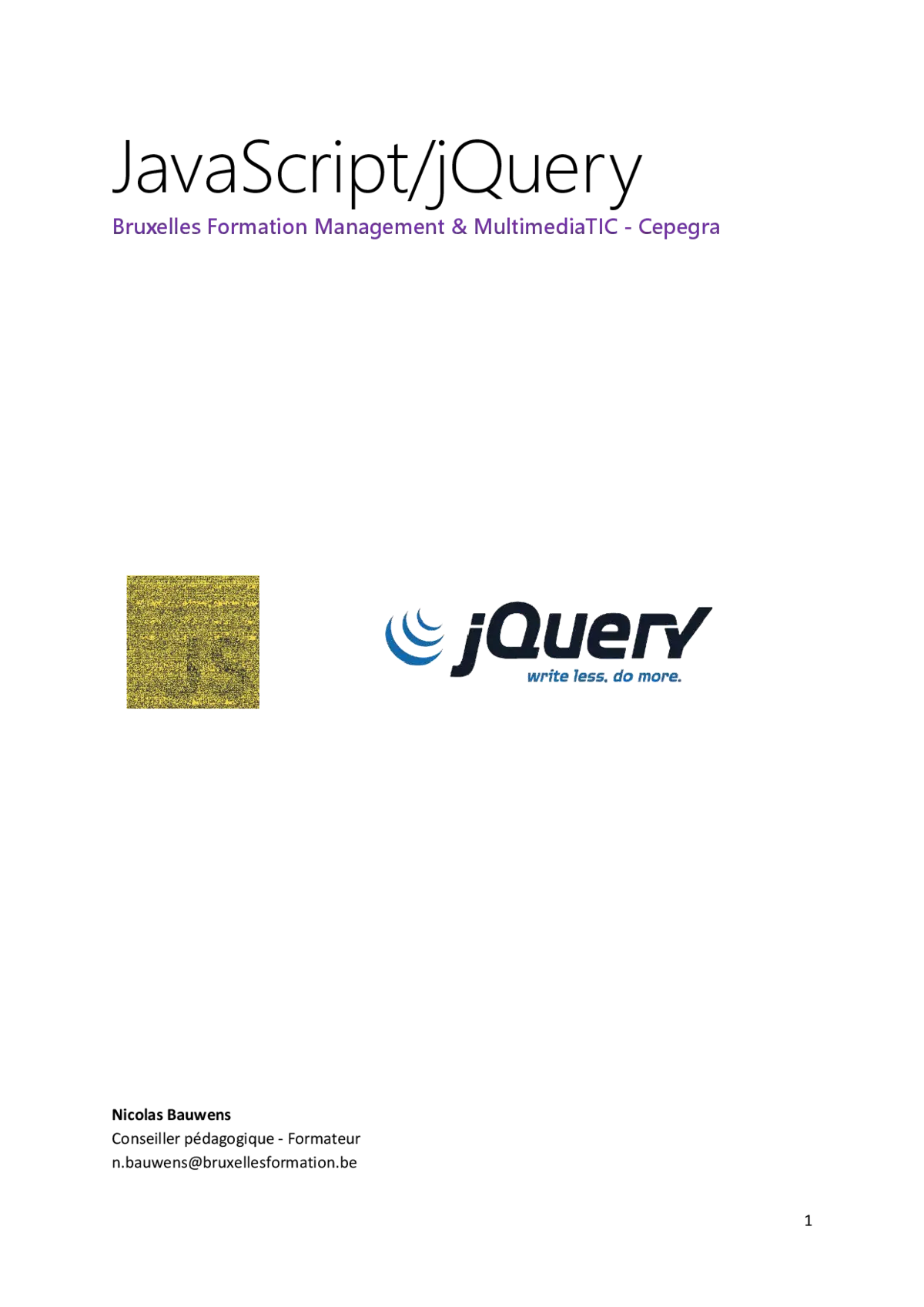 JavaScript & jQuery: Bases Dev Web Client