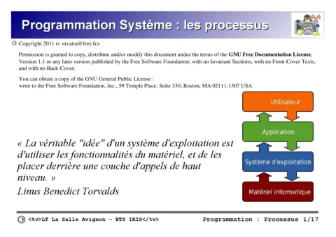 Programmation Système : les processus