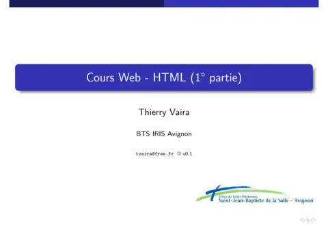 Cours Web - HTML (1° partie)