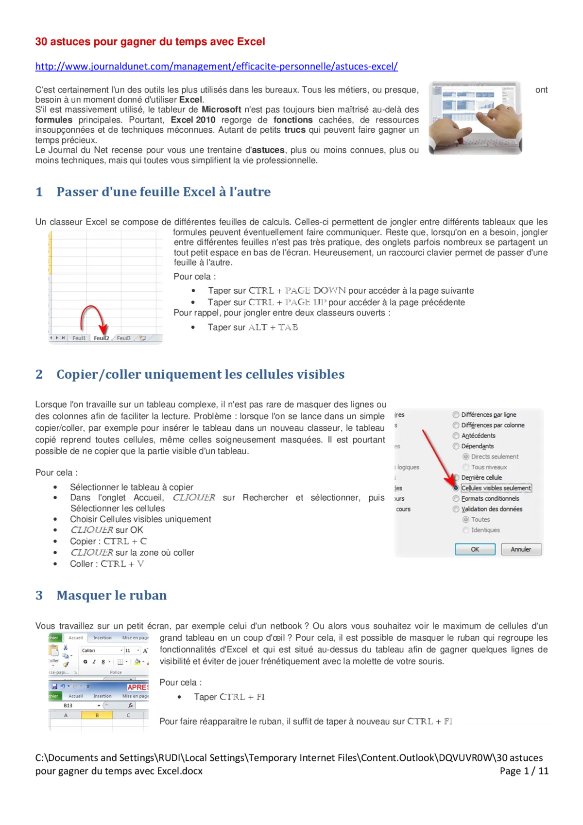 Excel - 30 astuces pour gagner du temps