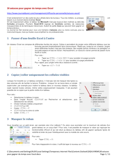 30 astuces pour gagner du temps avec Excel