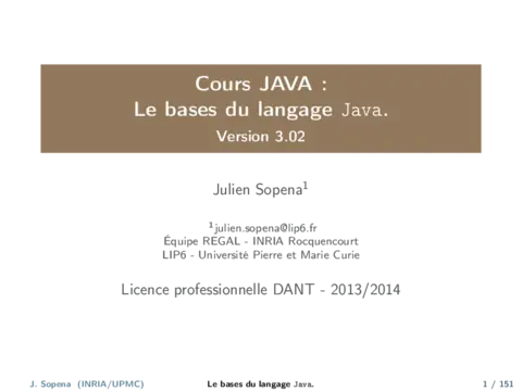 Le bases du langage Java