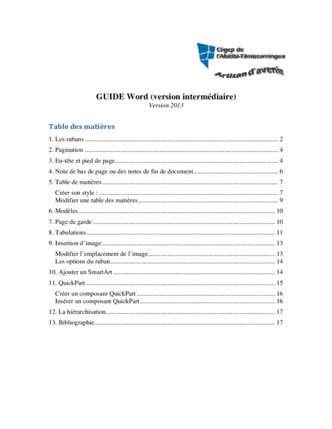 Guide Word 2013 (version intermédiaire) 