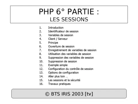 PHP : Les sessions