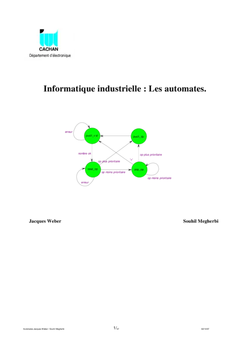 Informatique industrielle : Les automates