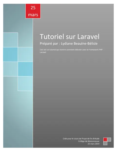 Tutoriel sur Laravel