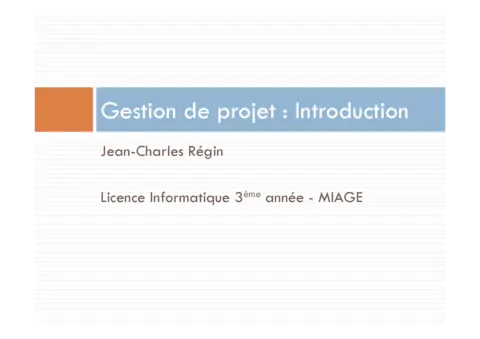 Gestion de projet : Introduction