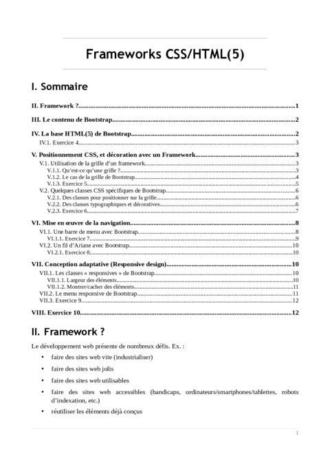 Bootstrap Frameworks CSS/HTML