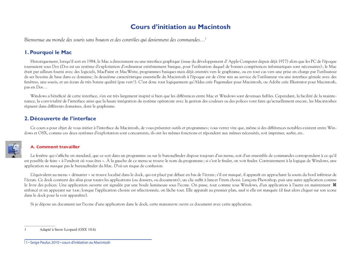 Initiation Macintosh - Maîtriser les bases