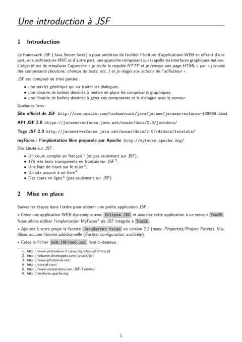 Une introduction à JSF
