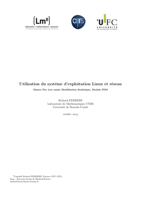 Utilisation du système d’exploitation Linux et réseau