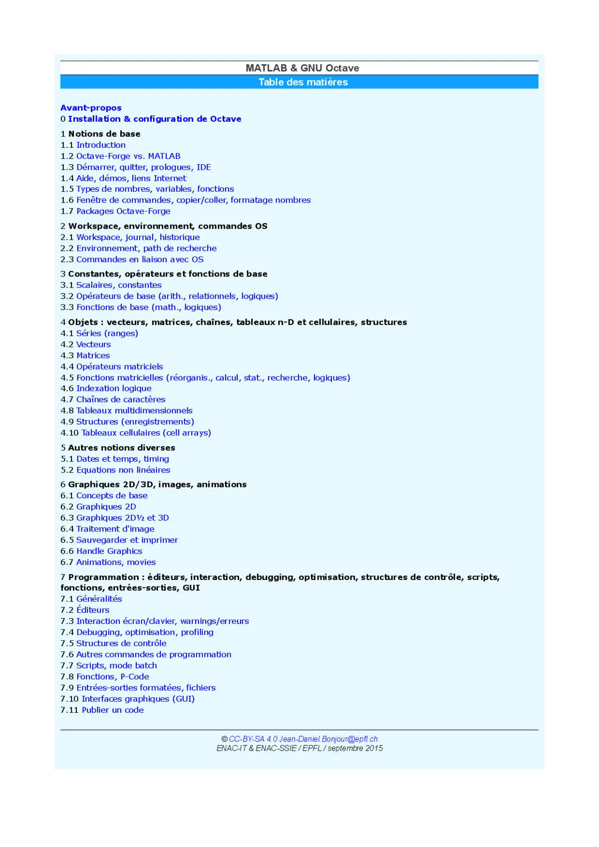 MATLAB & GNU Octave: Bases Calcul Scientifique