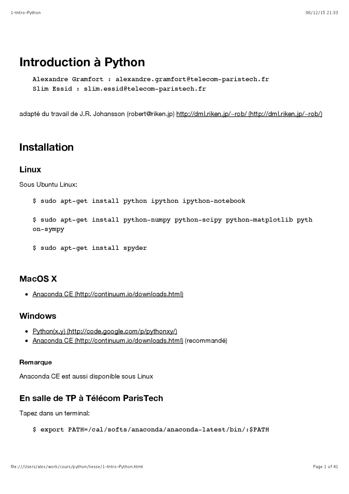 Python - Introduction à la programmation