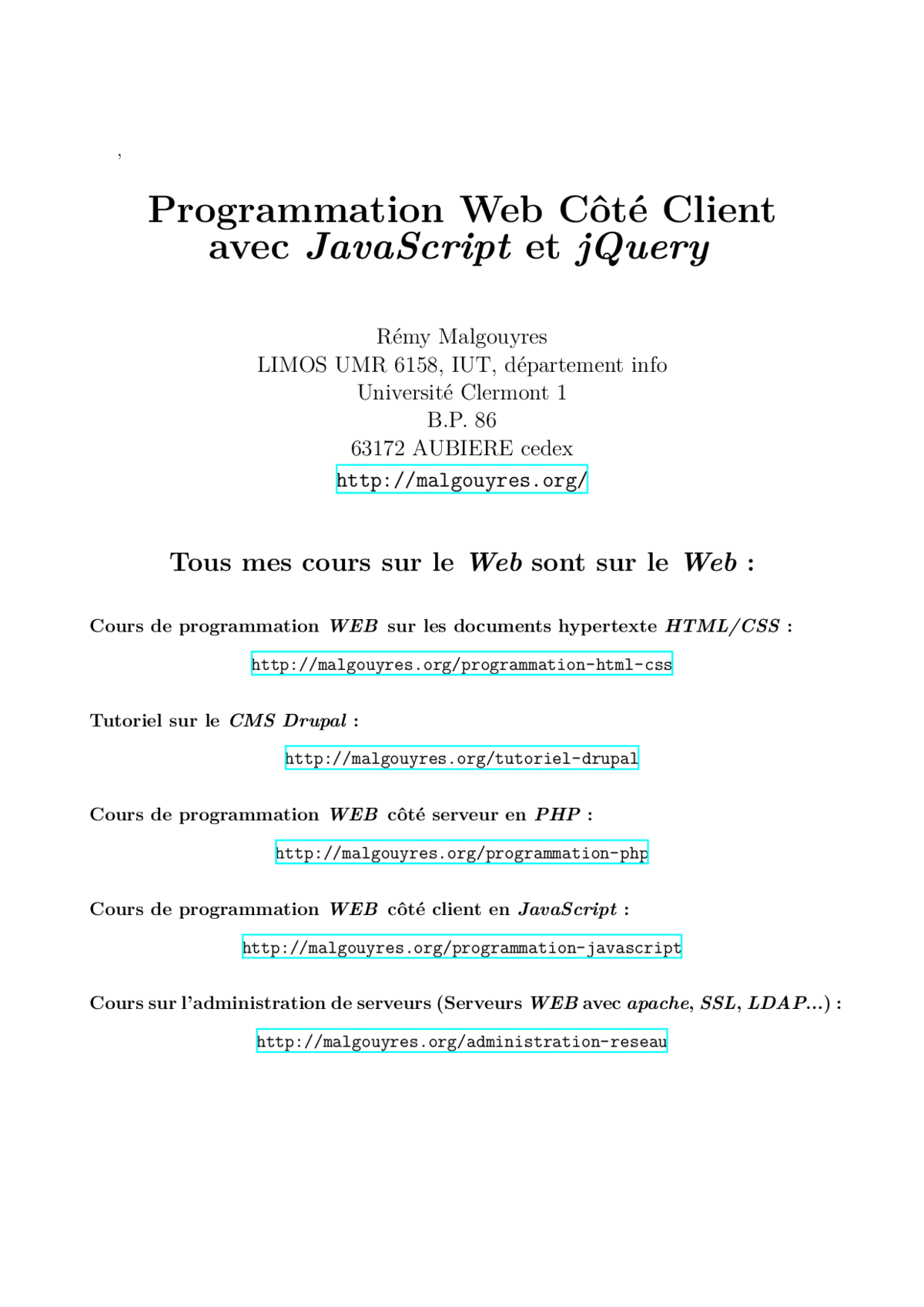 JavaScript & jQuery: Dev Web Client Avancé
