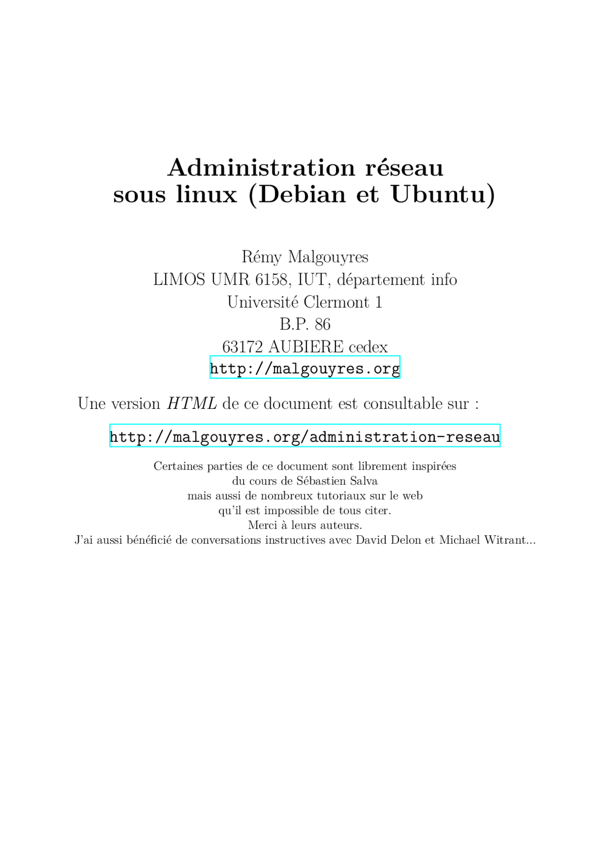 Administration réseau Linux - Maîtriser Debian et Ubuntu