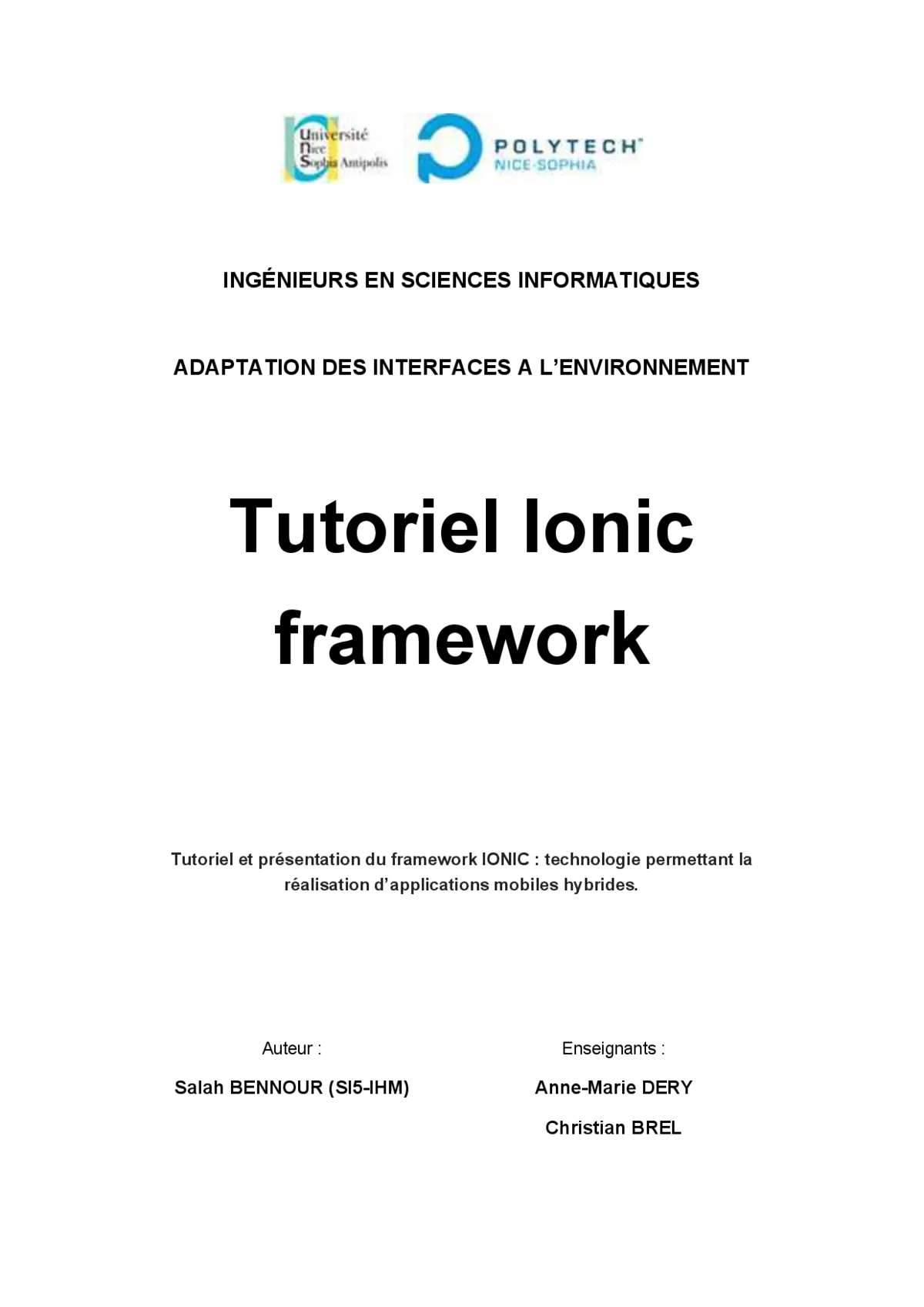 Ionic Framework - Tutoriel complet pour débutants