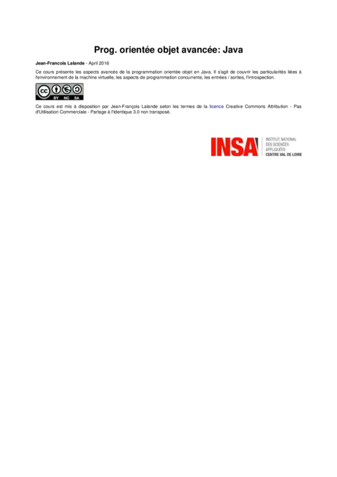 Prog. orientée objet avancée: Java